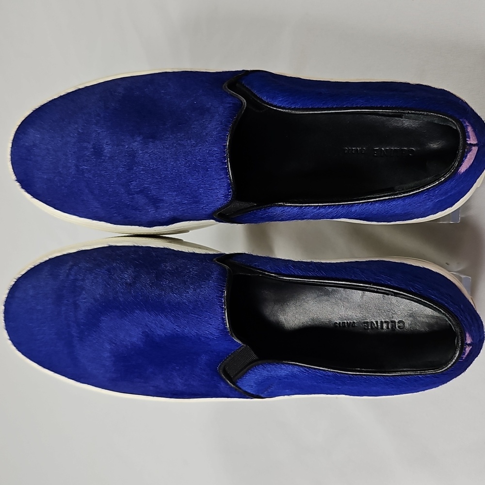 Celine Women's Blue Pony Hair Slip-On Italian Snearkers Size 36.5